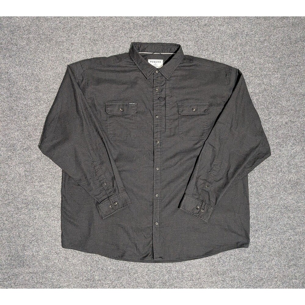 Poncho Flannel Shirt Mens 3XL Regular Fit Long Sleeve
